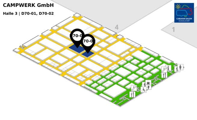 Pianta del padiglione Caravan Salon Düsseldorf