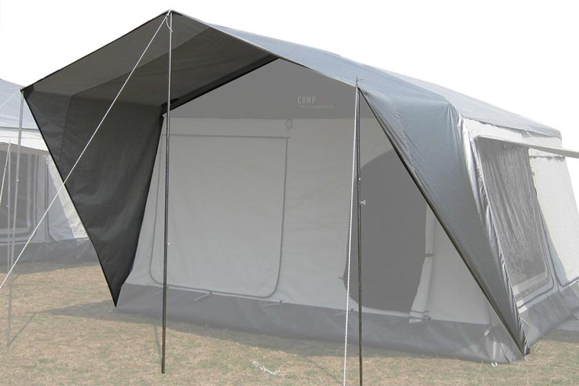 Tenda parasole. Per chi desidera più ombra: con questa pratica tenda parasole crei uno spazio ombreggiato aggiuntivo davanti alla tua tenda annessa. Ideale per rilassarsi nelle giornate calde e proteggersi dal sole intenso.